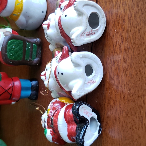 Vintage set Lot of 7 Ornaments Santa Toy soldier mouse snowman - Picture 7 of 16